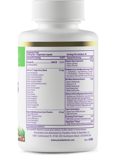 Paradise Herbs, Earth's Blend, Vitamin D3, 5000 UI, 90 vegetarian capsules