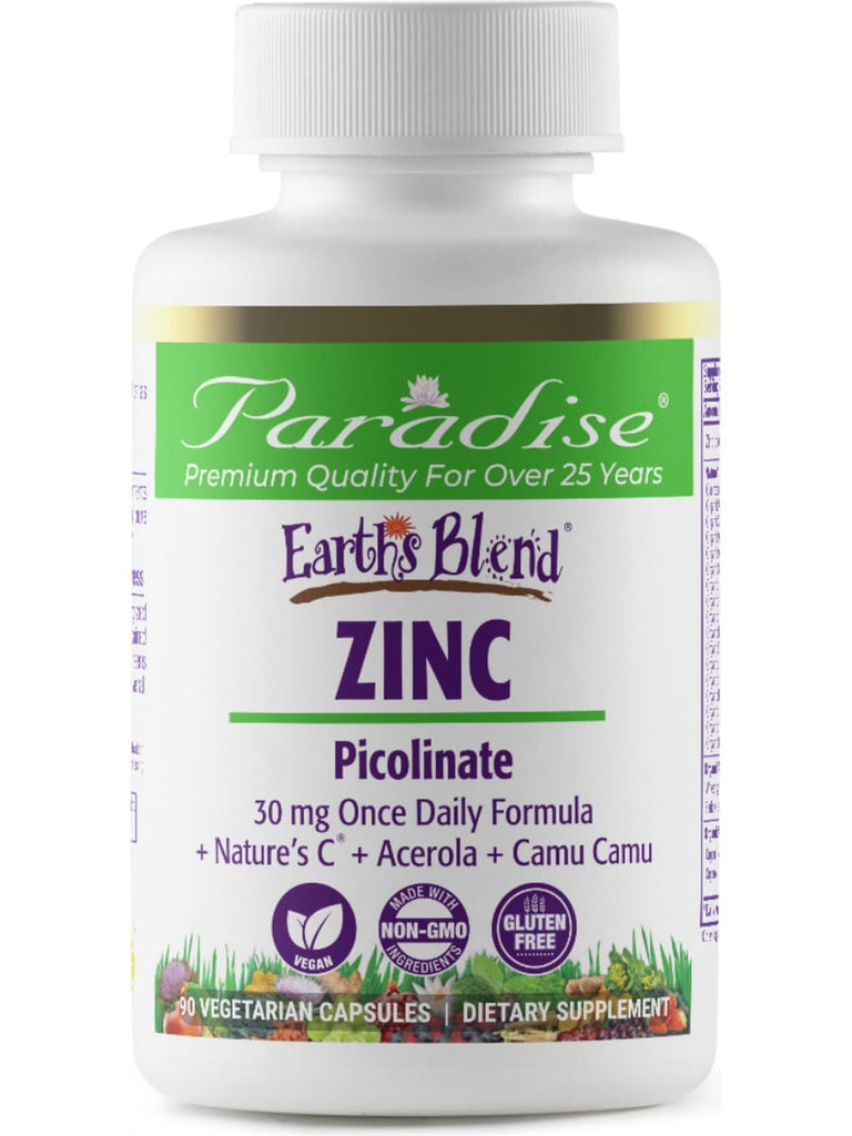 Paradise Herbs, Earths Blend, Zinc, 90 vegetarian capsules