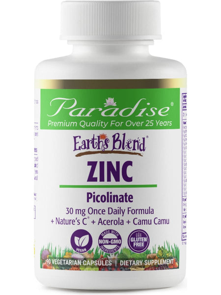 Paradise Herbs, Earths Blend, Zinc, 90 vegetarian capsules