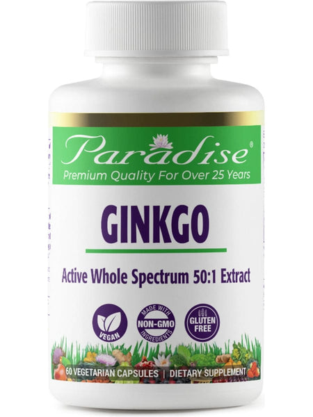 Paradise Herbs, Ginkgo Biloba, 60 vegetarian capsules