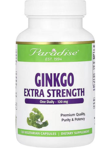 Paradise Herbs, Ginkgo Extra Strength, 120 vegetarian capsules