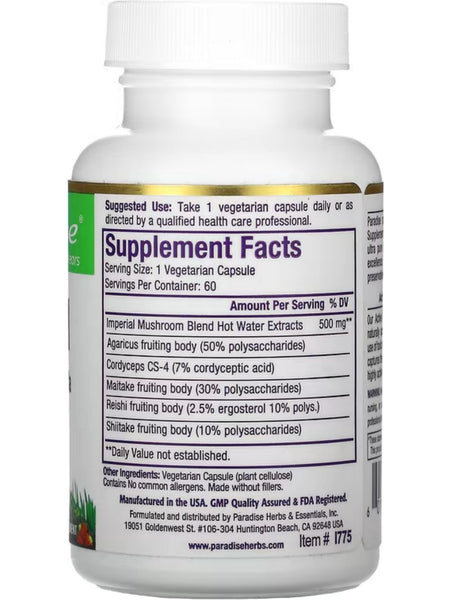 Paradise Herbs, Imperial, Mushroom, 60 vegetarian capsules