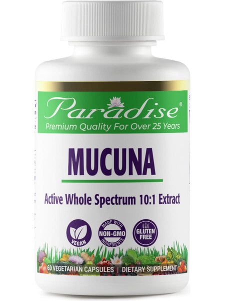 Paradise Herbs, Mucuna, Organic, 60 vegetarian capsules