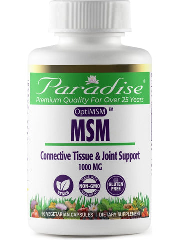 Paradise Herbs, OptiMSM MSM, 1000mg, 90  vegetarian capsules