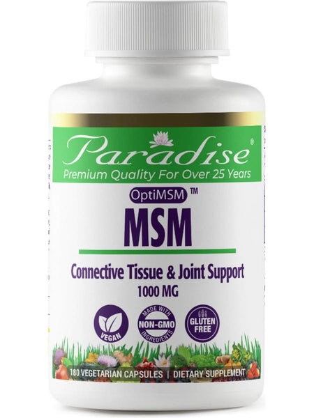 Paradise Herbs, OptiMSM MSM, 1000mg, 180 vegetarian capsules