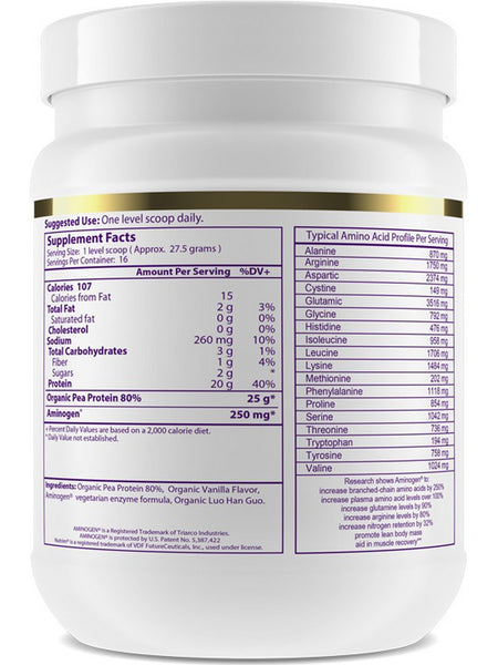 Paradise Herbs, Pea Protein, Vanilla Flavor, 450g (15.87oz), 16 servings