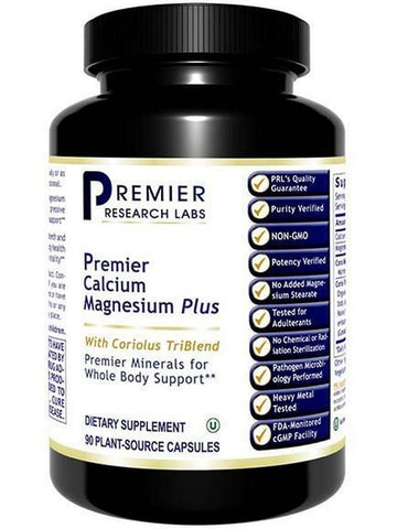 Premier Research Labs, Premier Calcium Magnesium Plus, 90 Plant-Source Capsules