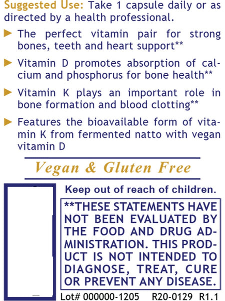 Premier Research Labs, Premier Vitamin D3+K2, 30 Plant-Source Capsules