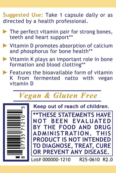 Premier Research Labs, Premier Vegan D3+K2, 60 Plant-Source Capsules