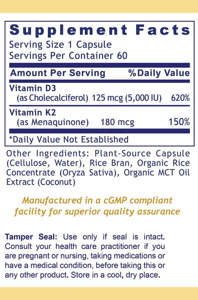 Premier Research Labs, Premier Vegan D3+K2, 60 Plant-Source Capsules