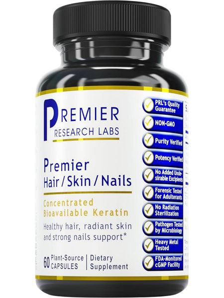 Premier Research Labs, Premier Hair/Skin/Nails, 60 Plant-Source Capsules (Formerly DermaVen)