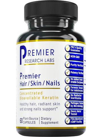 Premier Research Labs, Premier Hair/Skin/Nails, 60 Plant-Source Capsules (Formerly DermaVen)