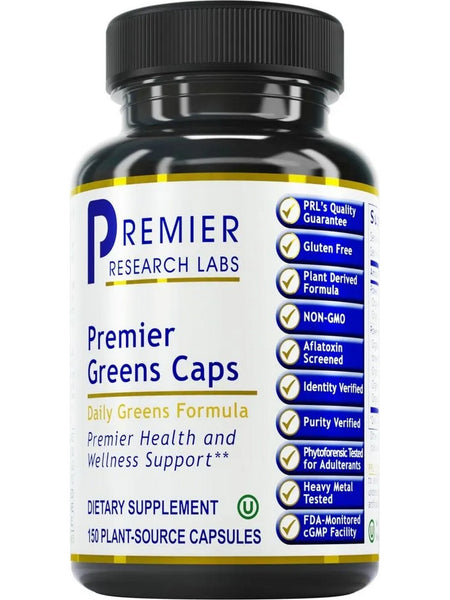 Premier Research Labs, Premier Greens Caps, 150 Plant-Source Capsules
