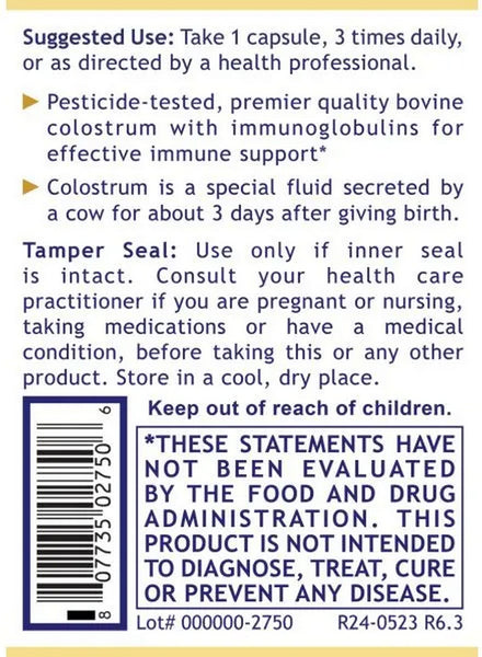 Premier Research Labs, Colostrum-IgG, 90 Plant-Source Capsules