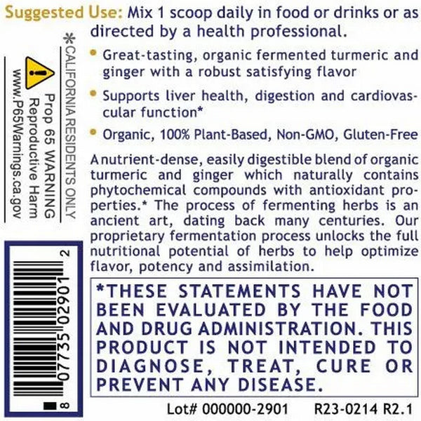 Premier Research Labs, Premier Fermented Turmeric/Ginger, 4.7 oz