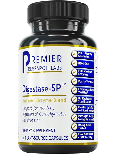 Premier Research Labs, Digestase-SP, 60 Plant-Source Capsules