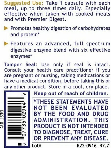 Premier Research Labs, Digestase-SP, 60 Plant-Source Capsules