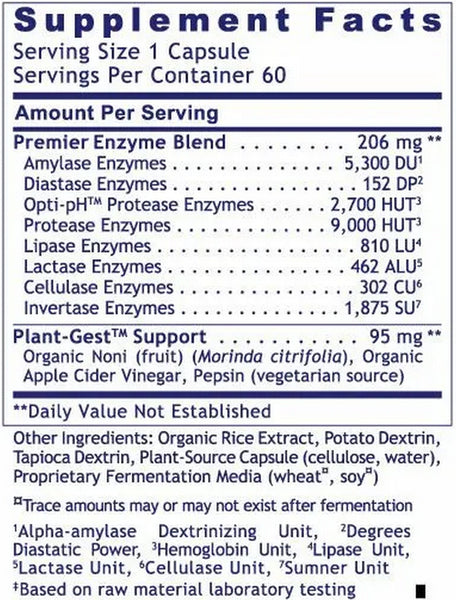 Premier Research Labs, Premier Digest, 60 Plant-Source Capsules