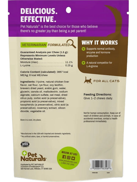 Pet Naturals, L Lysine Chews for Cats, 60 chews