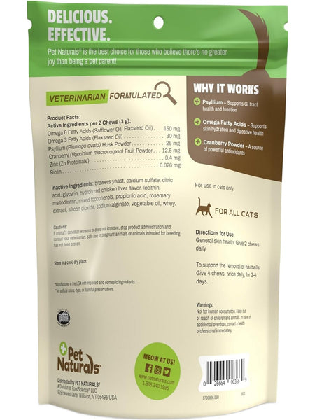 Pet Naturals, Hairball For Cats, 30 chews
