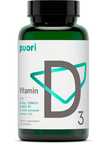 Puori, D3, Vitamin D (2500IU), 120 Softgels