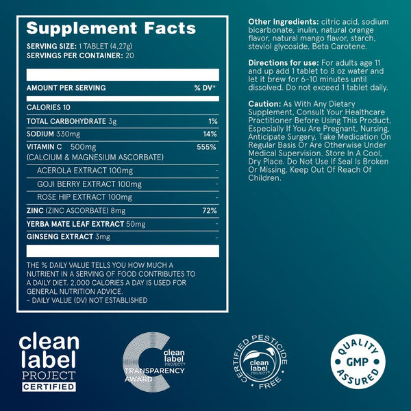 Puori, C3 - Vitamin C Effervescent, 20 Tablets