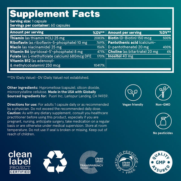 Puori, B - B-Complex Pure Energy, 60 Capsules