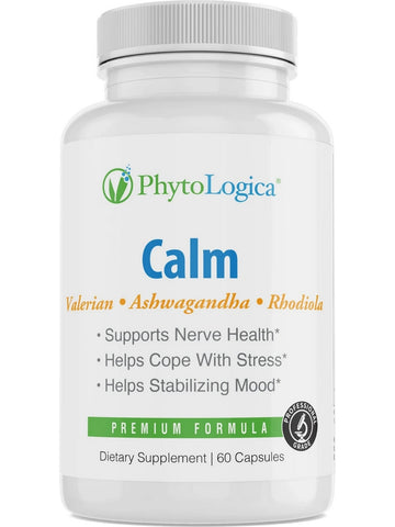 PhytoLogica, Calm, Valerian, Ashwagandha & Rhodiola, 60 Capsules