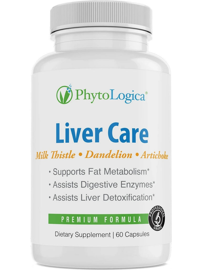 PhytoLogica, Liver Care, Milk Thistle, Dandelion, Artichoke, 60 Capsules