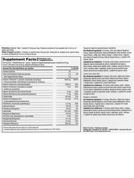 Ener-Life, Ener-C, Vitamin C with Mineral Ascorbates, Bubbly Multivitamin Drink Mix, 1,000 mg, Variety Pack, 30 Packets/Sachets