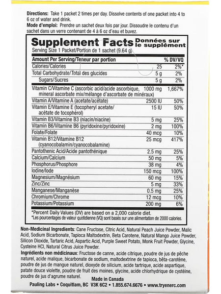 Ener-Life, Ener-C, Vitamin C with Mineral Ascorbates, Multivitamin Drink Mix, 1,000 mg, Peach Mango, 30 Packets/Sachets