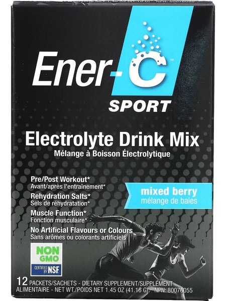 Ener-Life, Ener-C, Sport, Electrolyte Drink Mix, Mixed Berry, 12 Packets/Sachets