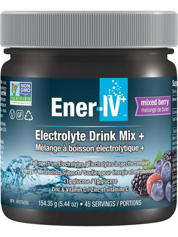 Ener-Life, Ener-IV+, Electrolyte Drink Mix+, Mixed Berry, 154.35 g