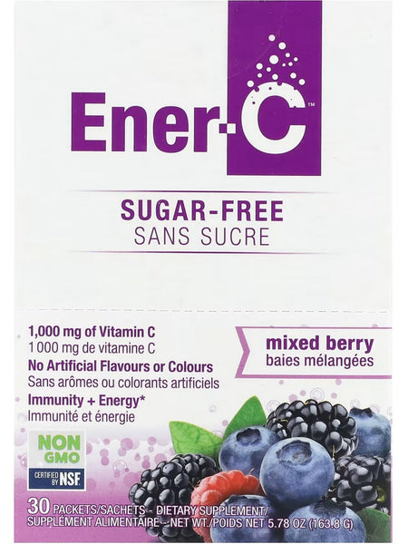 Ener-Life, Ener-C, Sugar Free, Vitamin C, 1,000 mg, Mixed Berry, 30 Packets/Sachets