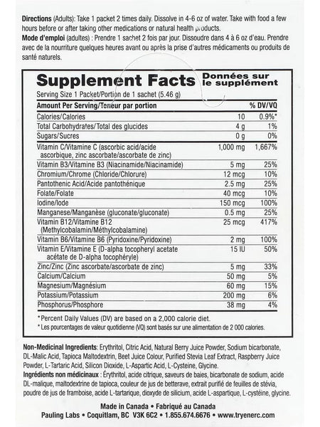 Ener-Life, Ener-C, Sugar Free, Vitamin C, 1,000 mg, Mixed Berry, 30 Packets/Sachets