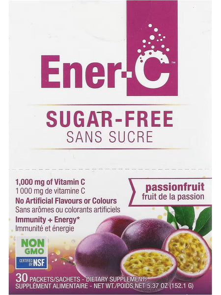 Ener-Life, Ener-C, Sugar Free, Vitamin C, 1,000 mg, Passionfruit, 30 Packets/Sachets