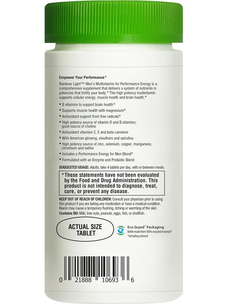 Rainbow Light, Men's Multivitamin for Performance Energy, 90 Tablets