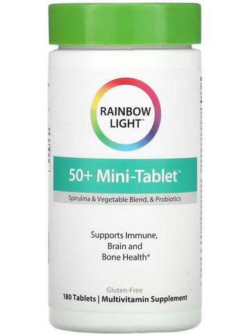 Rainbow Light, 50+ Mini Tablet Multivitamin, 180 Tablets