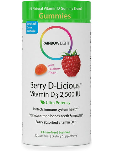 Rainbow Light, Berry D-Licious Vitamin D3 2,500 IU, 50 Gummies