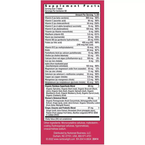 Rainbow Light, High Potency Women's One Daily Multivitamin, 60 Vegetarian Tablets