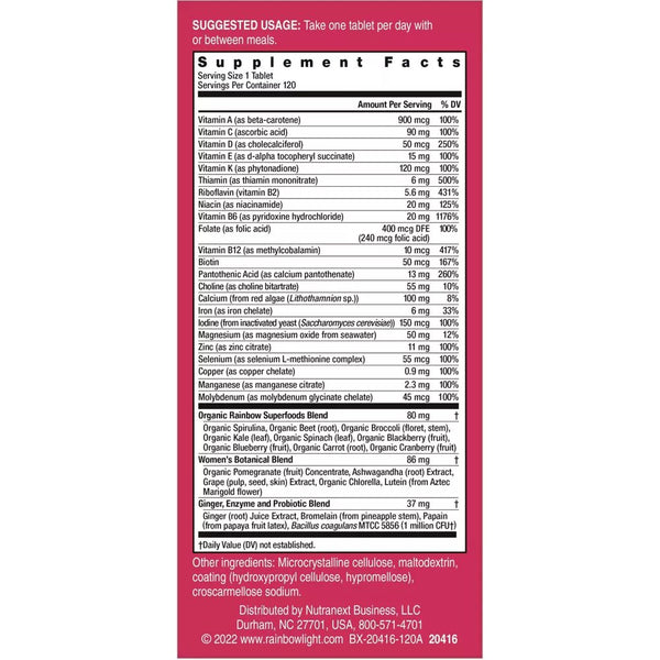 Rainbow Light, High Potency Women's One Daily Multivitamin, 120 Vegetarian Tablets