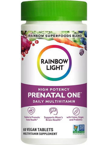 Rainbow Light, High Potency Prenatal One Daily Multivitamin, 60 Vegan Tablets