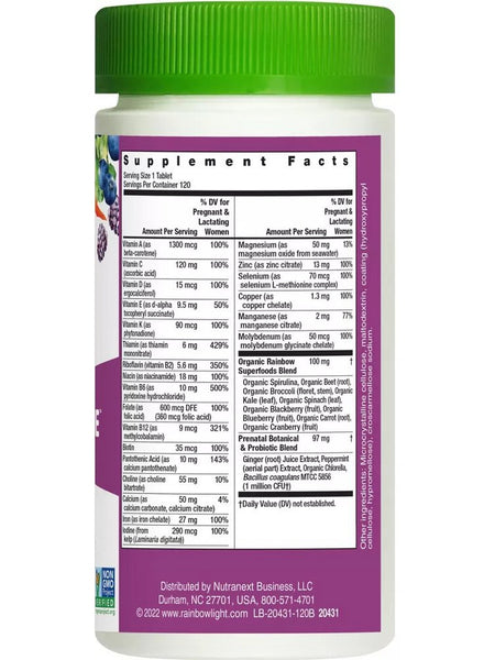 Rainbow Light, High Potency Prenatal One Daily Multivitamin, 120 Vegan Tablets