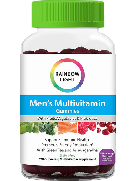 Rainbow Light, Men's Multivitamin Gummies Mixed Berry, 120 Gummies
