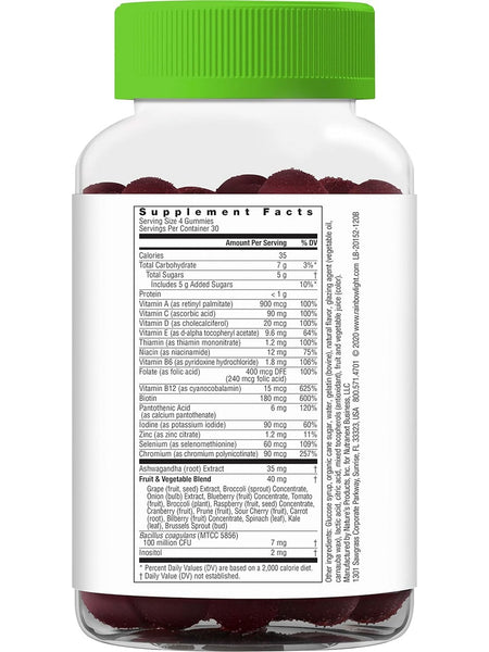 Rainbow Light, Teen Multivitamin Gummies Blueberry, 120 Gummies