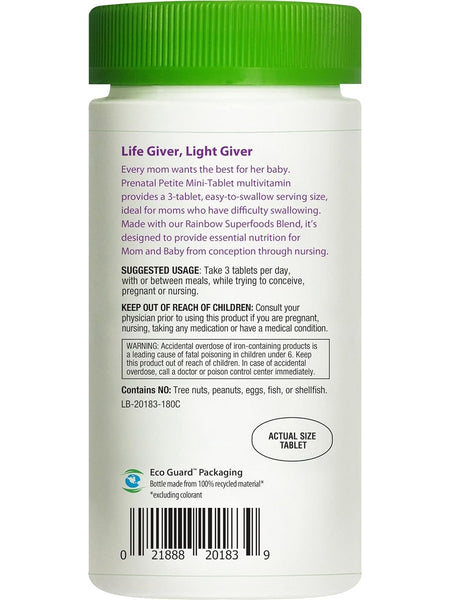 Rainbow Light, Prenatal Petite Mini-Tablet Multivitamin, 180 Tablets