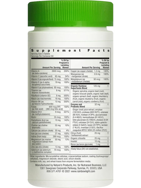 Rainbow Light, Prenatal Petite Mini-Tablet Multivitamin, 180 Tablets