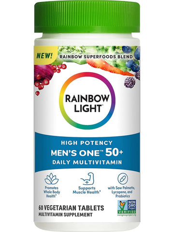 Rainbow Light, High Potency Men’s One 50+ Daily Multivitamin, 60 Vegetarian Tablets