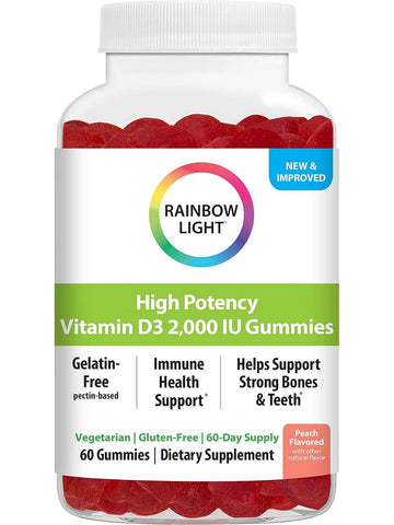 Rainbow Light, High Potency Vitamin D3 2,000 Gummies, 60 Gummies