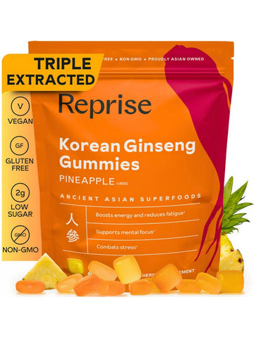 ** 12 PACK ** Reprise, Korean Ginseng Gummies, Pineapple, 45 Gummies